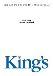 Sixth Form Handbook - The King's School in Macclesfield