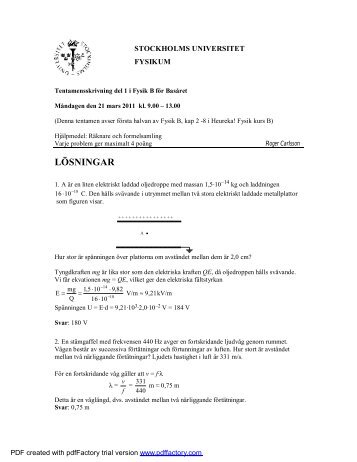 LÃƒÂ–SNINGAR - Fysikum