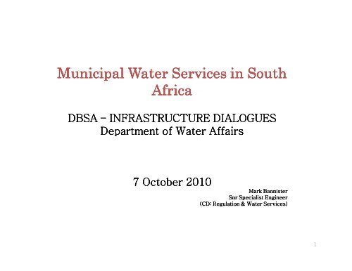 Municipal Water Services in South Africa