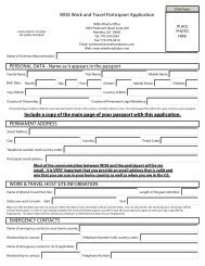 WISE Work and Travel Participant Application ... - Student Agency