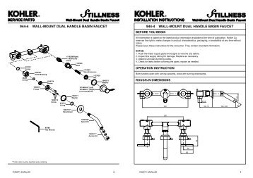 Installation Instructions - StillnessÂ® Basin Set Wall Mount - Kohler