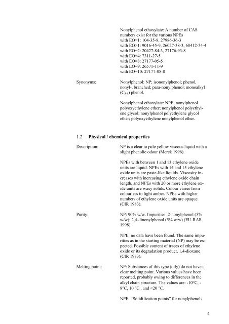 Toxicological Evaluation and Limit Values for ... - MiljÃ¸styrelsen