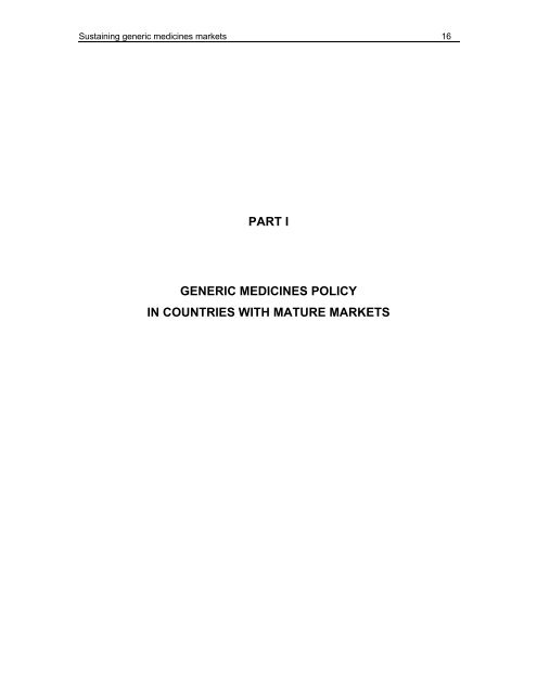 Sustaining Generic Medicines Markets in Europe