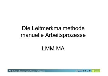 Leitmerkmalmethode Manuelle Arbeitsprozesse