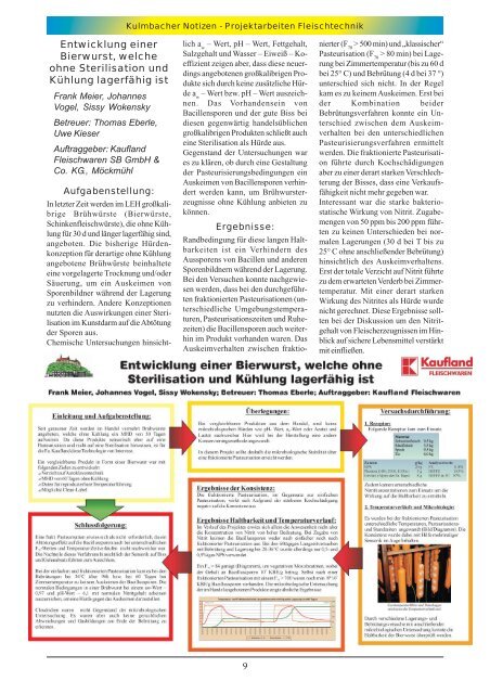 Schule aktuell Kulmbacher Notizen - Fachschule fÃ¼r ...