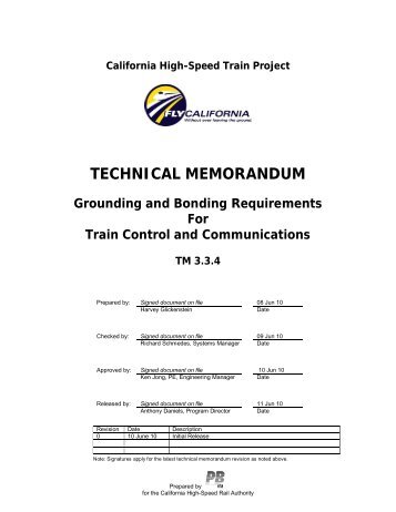 TECHNICAL MEMORANDUM - California High Speed Rail Authority ...