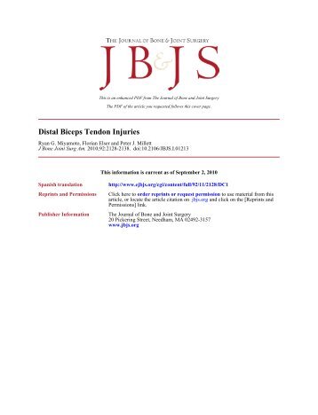 Distal Biceps Tendon Injuries.pdf - Dr. Peter J Millett Md