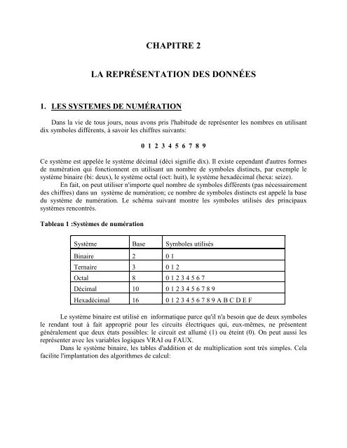 SystÃ¨mes de numÃ©ration - UQAC