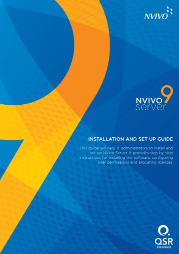 Installation and Setup Guide for NVivo Server 9 - QSR International