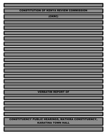 verbatim report of constituency public hearings ... - ConstitutionNet