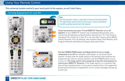 table of contents - DirecTV