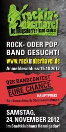 Flyer zum Bandcontest - h e n n i g s d o r f . d e