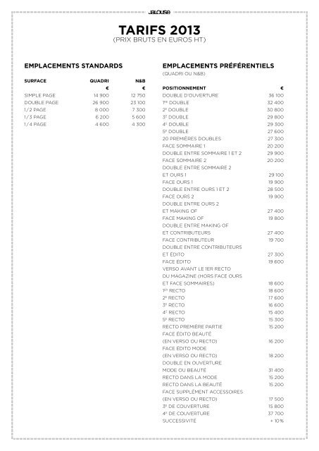 tÃ©lÃ©charger le media kit - Les Editions Jalou