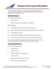 Chrysler Drive Cycle Information - EASE Diagnostics