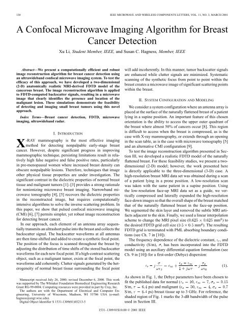 A confocal microwave imaging algorithm for breast cancer detection ...