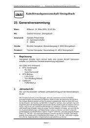 Kabelfernsehgenossenschaft Strengelbach 23. Generalversammlung