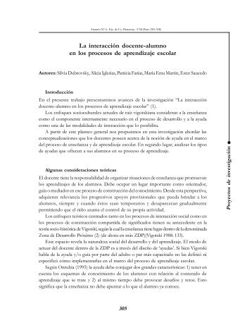 La interacción docente-alumno en los procesos de aprendizaje ...