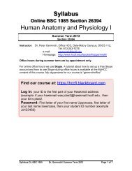 Syllabus Human Anatomy and Physiology I - Hillsborough ...