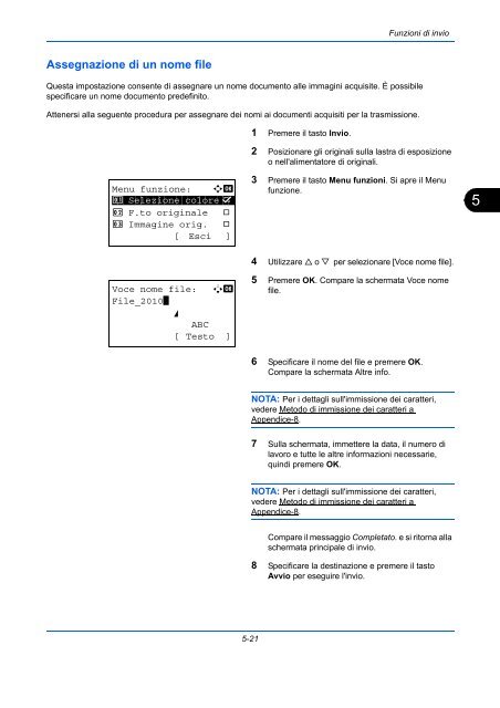 d'IstruzIonI Manuale - Utax