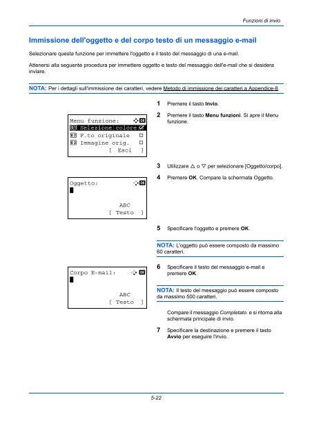 d'IstruzIonI Manuale - Utax