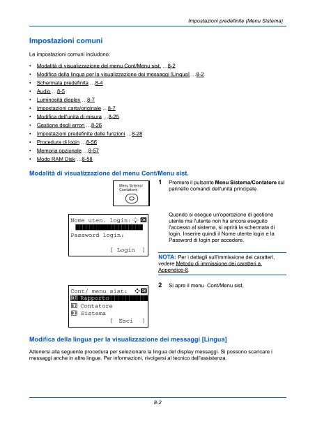 d'IstruzIonI Manuale - Utax