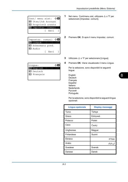 d'IstruzIonI Manuale - Utax