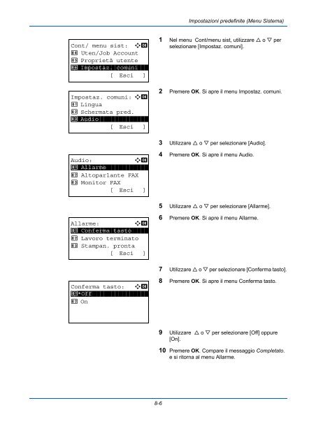 d'IstruzIonI Manuale - Utax