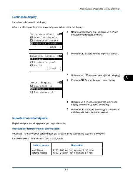 d'IstruzIonI Manuale - Utax