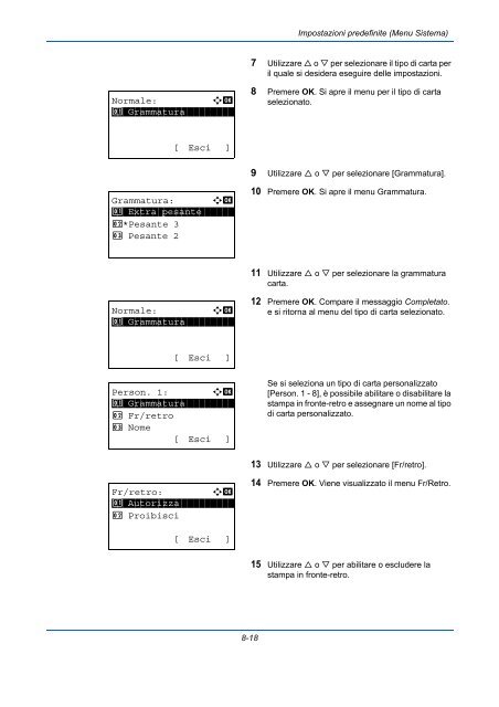 d'IstruzIonI Manuale - Utax