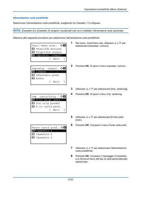 d'IstruzIonI Manuale - Utax