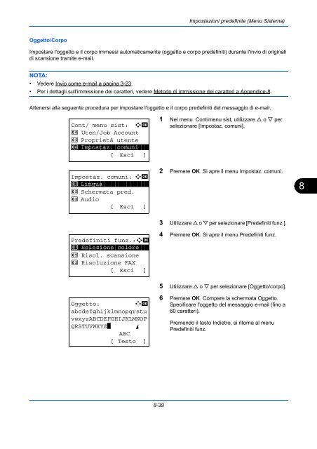 d'IstruzIonI Manuale - Utax