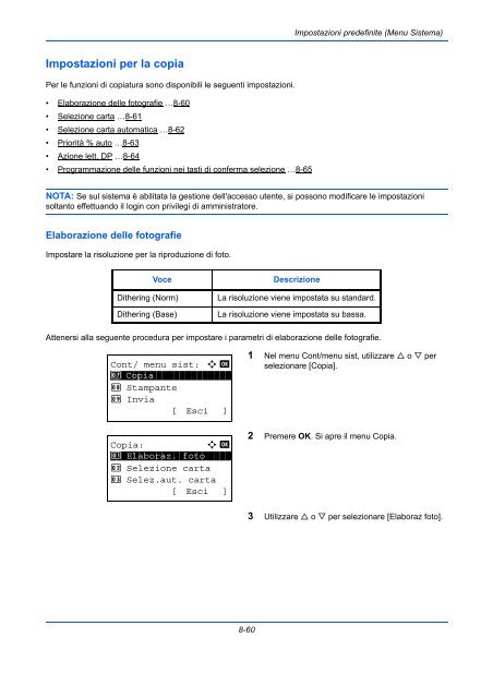 d'IstruzIonI Manuale - Utax