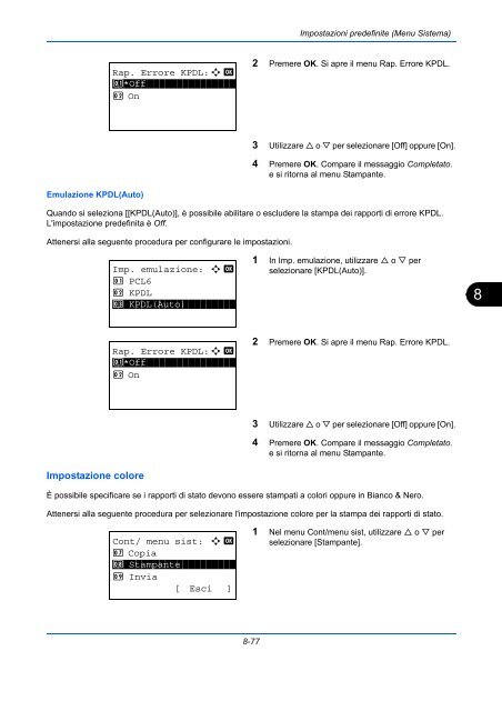 d'IstruzIonI Manuale - Utax