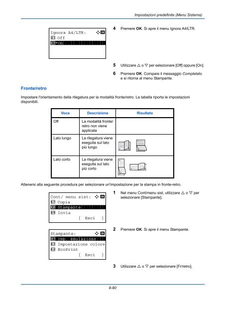 d'IstruzIonI Manuale - Utax