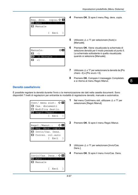 d'IstruzIonI Manuale - Utax