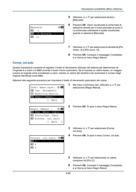 d'IstruzIonI Manuale - Utax