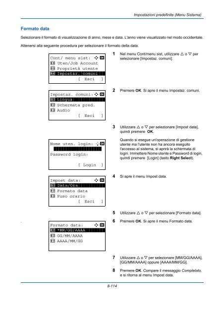 d'IstruzIonI Manuale - Utax