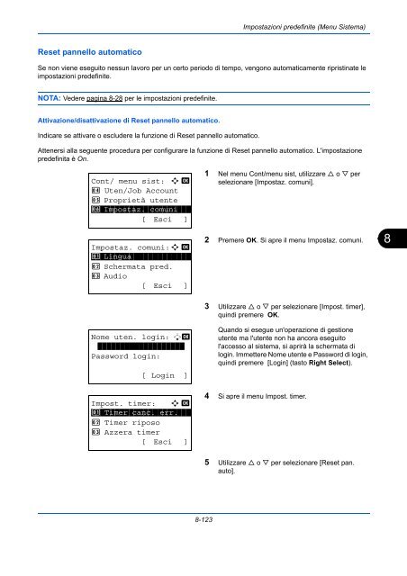 d'IstruzIonI Manuale - Utax