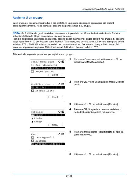 d'IstruzIonI Manuale - Utax