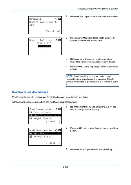 d'IstruzIonI Manuale - Utax