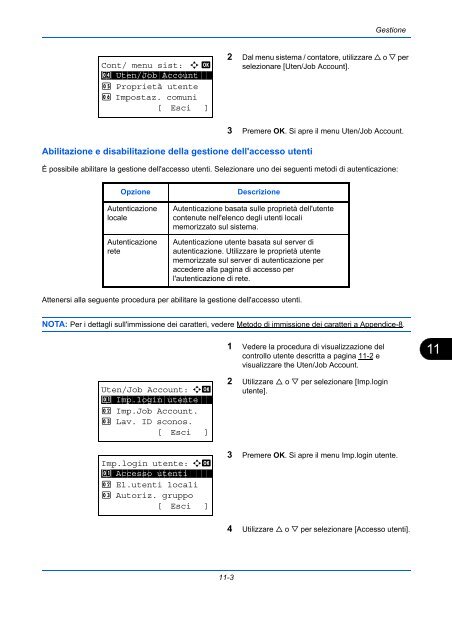 d'IstruzIonI Manuale - Utax