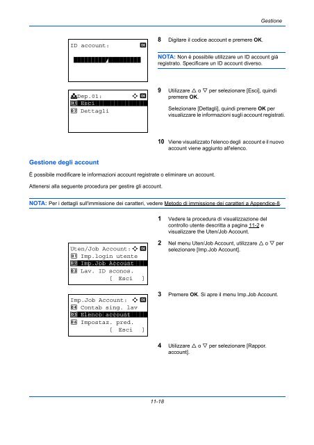 d'IstruzIonI Manuale - Utax