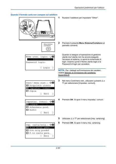 d'IstruzIonI Manuale - Utax