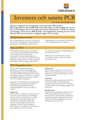 Inventera och sanera PCB - ditt ansvar som ... - Timrå kommun