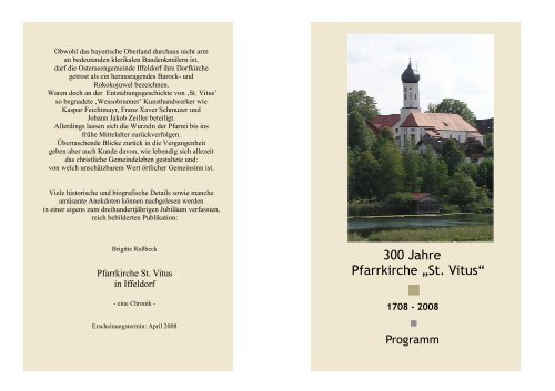 300 Jahre Pfarrkirche âSt. Vitusâ - Pfarrei St. Vitus Iffeldorf