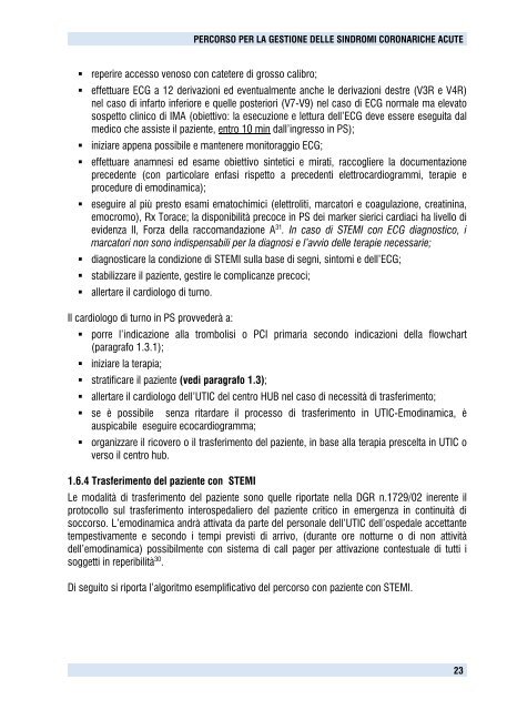 percorso per la gestione delle sindromi coronariche acute