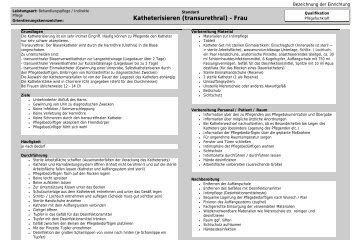 Pflege- und Expertenstandards - Katheterisieren