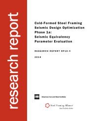 Cold-Formed Steel Framing Seismic Design Optimization Phase 1a ...