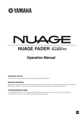 Nuage Fader Operation Manual - Yamaha Downloads