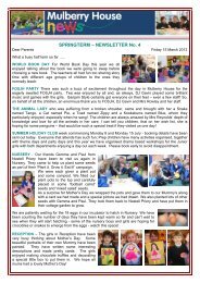 Mulberry House News Spring Term Issue 4